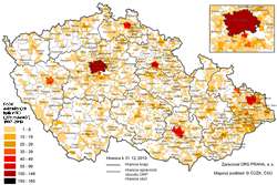 Výstavba RD („dřevostaveb“) v obcích ČR v letech 1997–2010